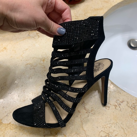 Vince Camuto Black Sparkle Heels - Picture 1 of 2